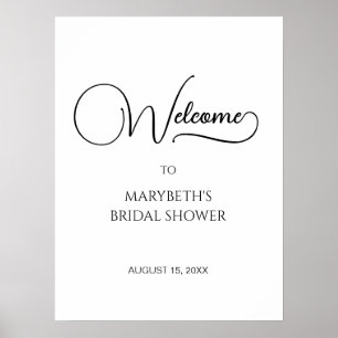 Einfaches elegantes Script-Brautparty Willkommens- Poster