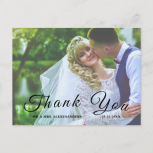 Einfaches, elegantes Script Custom Foto Wedding Da Postkarte