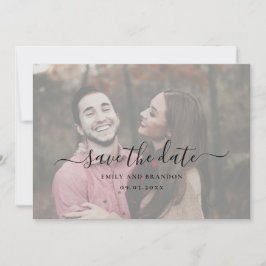 Einfaches, elegantes Script-Foto Moderne Hochzeit Save The Date