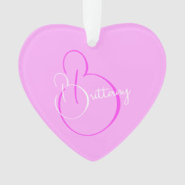 Einfaches, elegantes Script Personalisiert Lilac H Ornament