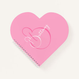 Einfaches, elegantes Script Personalisiert Pink He Notizbuch