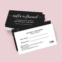 Einfaches elegantes Script Refer a Friend Schwarz-