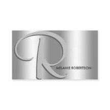 Einfaches Elegantes Silber auf Silber Schrift Mono