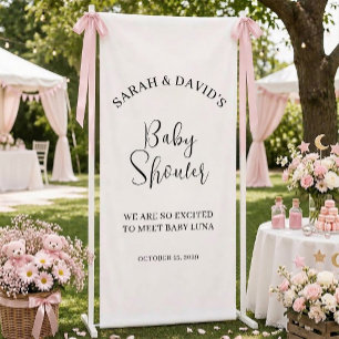 Einfaches Elegantes Skript Baby Shower Willkommen Banner