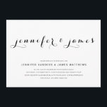 Einfaches elegantes Skript | Moderne Einladung zur<br><div class="desc">Für Paare, die ein schlichtes und dennoch elegantes Hochzeitsinklusivdesign gewollt haben. Elke Clarke © Das Design weist die Braut- und Bräutigamen in einem eleganten Skript-Schriftart auf. Schwarz/Weiß, kann aber für den Text und den Hintergrund auf Ihre Hochzeitsfarben angepasst werden. Fügen Sie andere Grafiken, Fotos oder Monogramme hinzu, um diese Vorlage...</div>