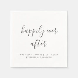 Einfaches, elegantes Skript nach Hochzeit glücklic Serviette