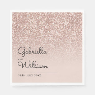 Einfaches Elegantes Skript Roségold Glitter Serviette