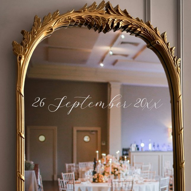 Einfaches, elegantes Skriptdatum Fensteraufkleber (Simple Elegant Script Date Wedding Window Cling)