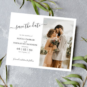 Einfaches elegantes Skriptfoto Hochzeit Termin vor