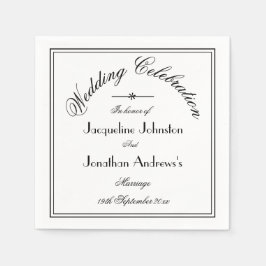 Einfaches elegantes Skriptname White Wedding Paper Serviette