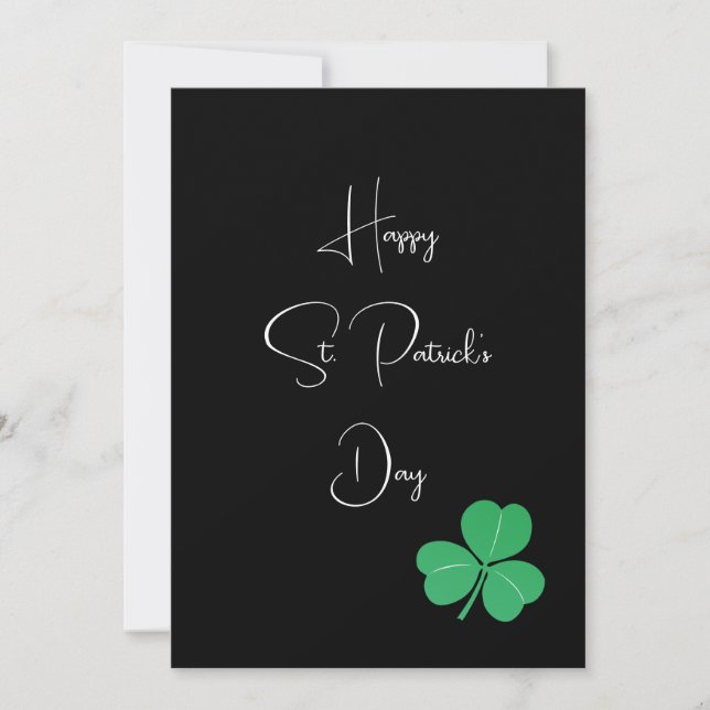 Einfaches elegantes St. Patricks Day-Kleeblatt Dankeskarte (Vorderseite)