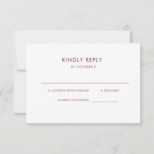 Einfaches elegantes Text   Boho Wedding RSVP Karte