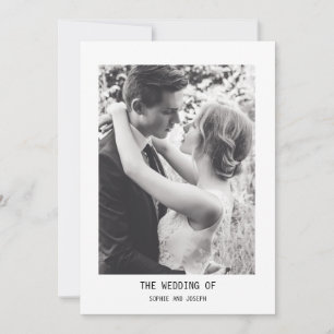 Einfaches elegantes Text & Foto Hochzeit Einladung
