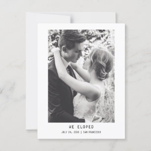 Einfaches elegantes Text & Foto   Hochzeitsankündi Postkarte