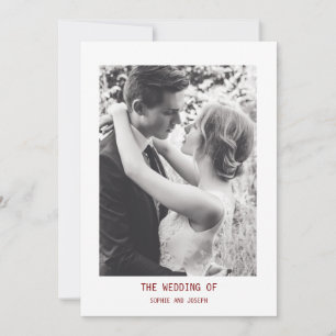 Einfaches elegantes Text & Foto QR Code Hochzeit Einladung