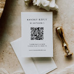 Einfaches elegantes Text | HochzeitQR-Code RSVP Karte<br><div class="desc">Diese minimalistische und elegante QR Code Hochzeitskarte bietet modernen schwarzen Text auf einem sauberen,  weißen Hintergrund für ein einfaches und stilvolles Aussehen. Ihre Gäste können den Code einfach scannen,  um Ihre Hochzeitswebsite und uAwg online zu besuchen.</div>
