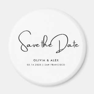 Einfaches elegantes Text   SAVE THE DATE Magnet