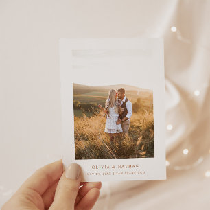 Einfaches elegantes Text und Foto   Boho Save the  Ankündigungspostkarte