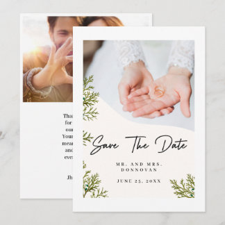Einfaches elegantes Text und Foto | Hochzeit Danke Einladung