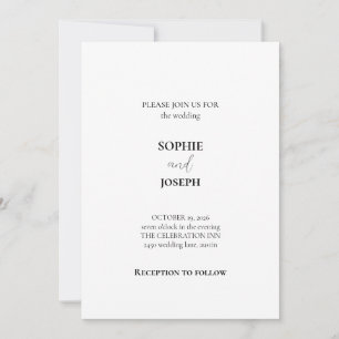 Einfaches elegantes Text und Foto Hochzeit Einladung