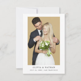 Einfaches elegantes Text und Foto | Hochzeit Rette Save The Date