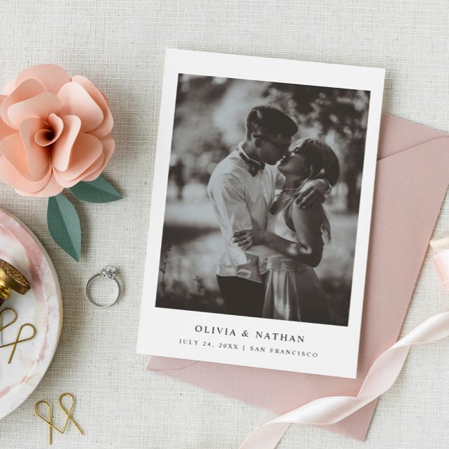 Einfaches elegantes Text und Foto | Hochzeit Save The Date (A simple and sweet save the date. You can add your favorite photo of the two of you!)