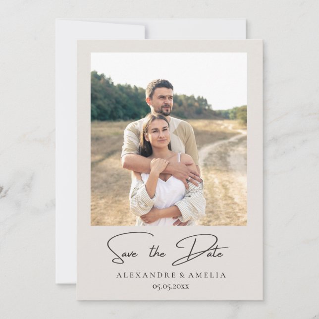 Einfaches elegantes Text und Foto | SAVE THE DATE (Vorderseite)
