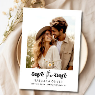 Einfaches elegantes Text und Foto Save the Date Magneteinladung