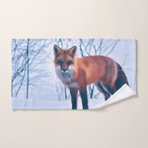Einfaches elegantes Tuch-Set roter Fox-Grafik- Badhandtuch Set