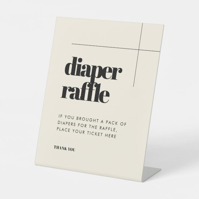 Einfaches elegantes und elegantes Windeln Sockelschild (Vorderseite)