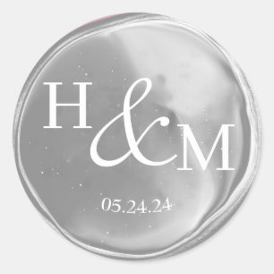 Einfaches Elegantes Wachssiegel Monogrammiertes Ho Runder Aufkleber