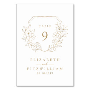 Einfaches, elegantes Wappen des Chirry-Blossom Mon Tischnummer