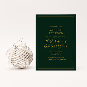 Einfaches Elegantes Weihnachten   Grüne Hochzeitsf Einladung