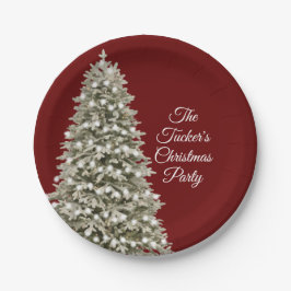 Einfaches elegantes Weihnachtsbaum Weihnachtsbaum  Pappteller