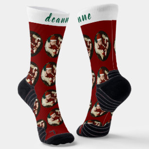 Einfaches Elegantes Weihnachtsfamilien-Foto Socken