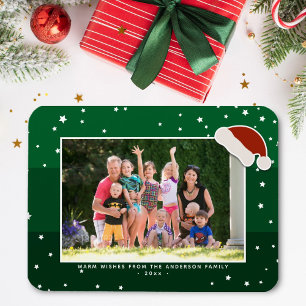 Einfaches elegantes WeihnachtsfamilienFoto Magnet