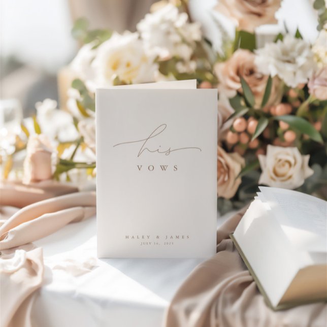 Einfaches, elegantes weißes Foto, das seine Stimme Karte (Simple Elegant White Photo Wedding His Vows Card)