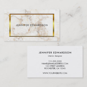 Einfaches elegantes weißes Goldmarmor-Profil Visitenkarte
