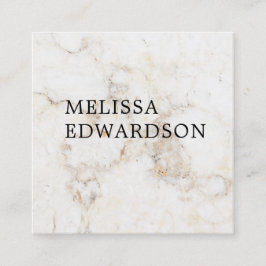Einfaches elegantes weißes Marmorierungberufliches Quadratische Visitenkarte