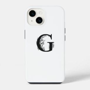 EINFACHES ELEGANTES WEIßES MONOGRAMM-BUCHSTABE G-D iPhone 14 HÜLLE