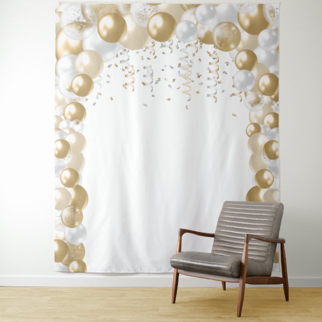 Einfaches elegantes White-Balloon-Tapestry Wandteppich (Beispiel)