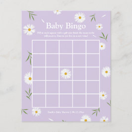 Einfaches elegantes White Daisy Baby Shower Bingo 