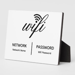 Einfaches elegantes WLAN-Netzwerkkennwort-Info-Tab Fotoplatte