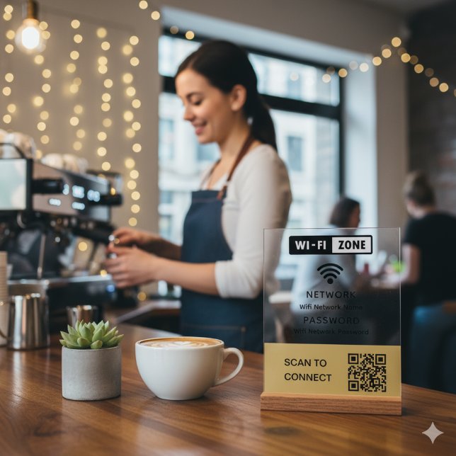 Einfaches elegantes WLAN QR-Netzwerkkennwort Acrylschild (Von Creator hochgeladen)