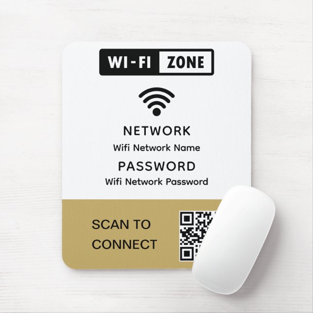 Einfaches elegantes WLAN QR-Netzwerkkennwort Mousepad (Mit Mouse)