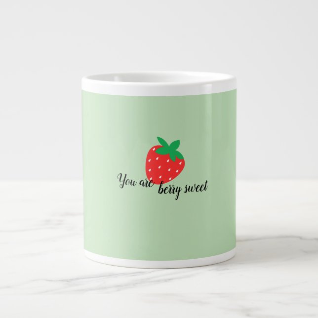 Einfaches Erdbeerdesign Jumbo-Tasse (Vorderseite)