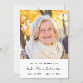 Einfaches ErinnerungsFoto-weißes Beileid danken Dankeskarte