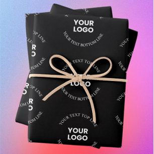 Einfaches Ersetzen von Logos und bearbeitbarem Tex Geschenkpapier Set