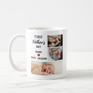 Einfaches Erster Vatertag Angepasstes 3 Foto Kaffeetasse