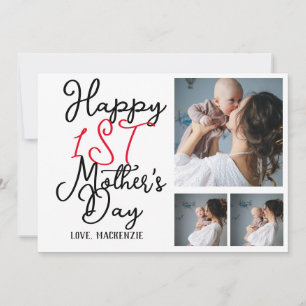 Einfaches erstes Muttertagsgeschenk Drei-Foto-Coll Feiertagskarte